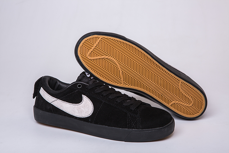 NIKE SB BLAZER ZOOM LOW GT Black White Logo Shoes - Click Image to Close